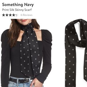 Nordstrom Something Navy Silk Scarf